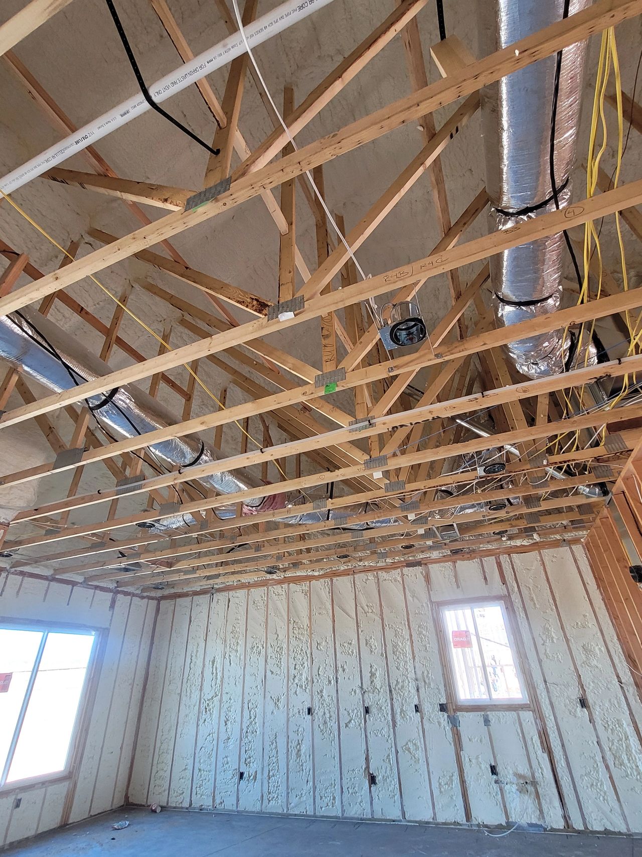 Spray Foam Insulation in a Merrill Home Build