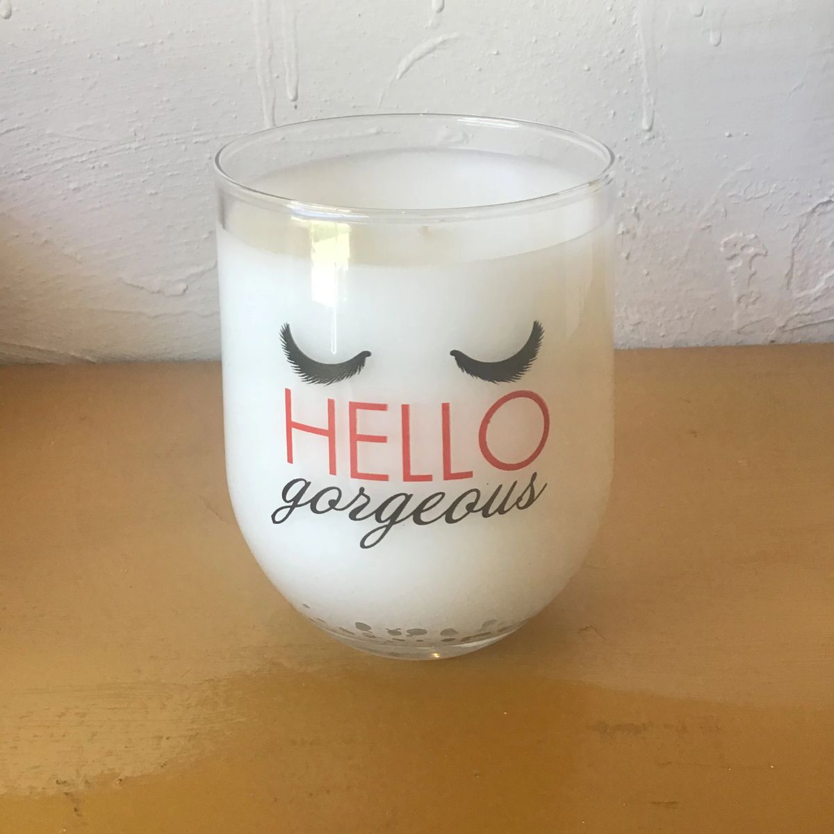 Hello Stemless Wine Glass Candles 16 oz.