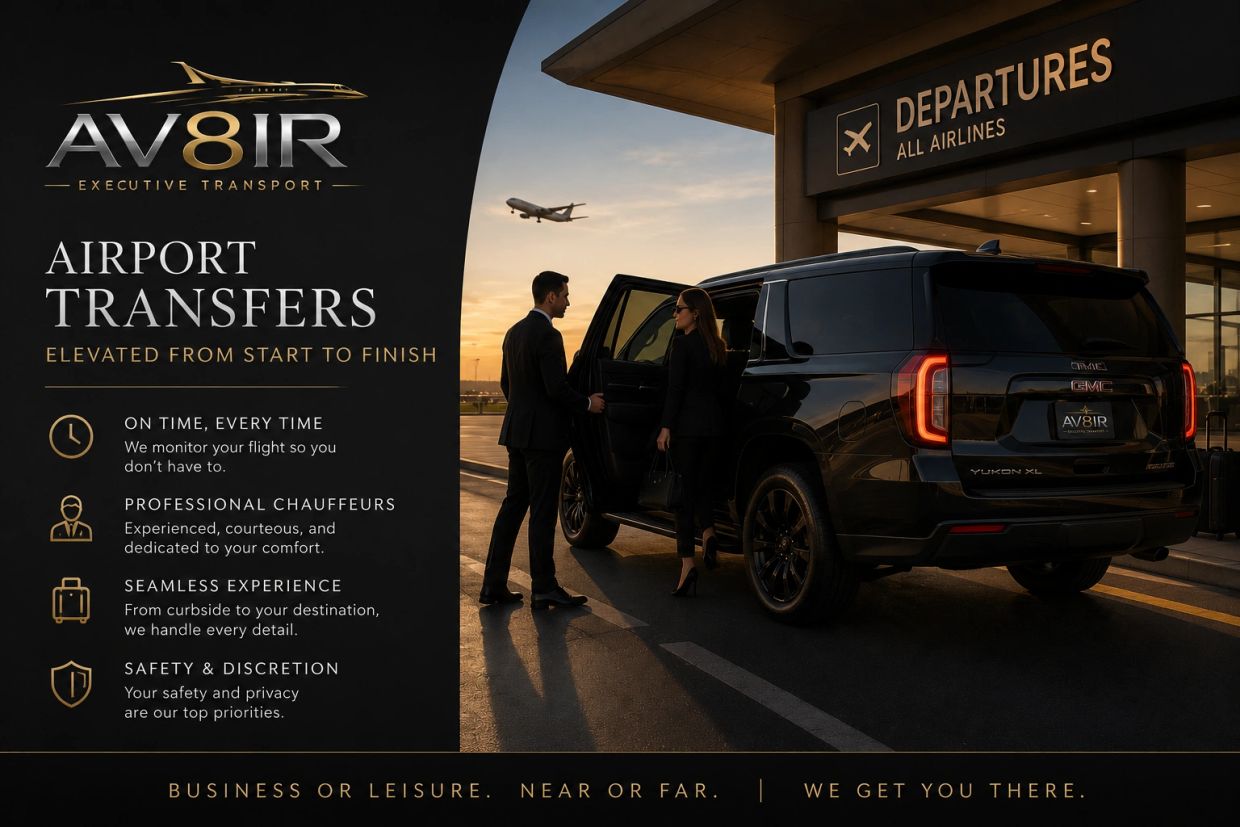 Luxury airport transfer service with professional chauffeurs and seamless experience.