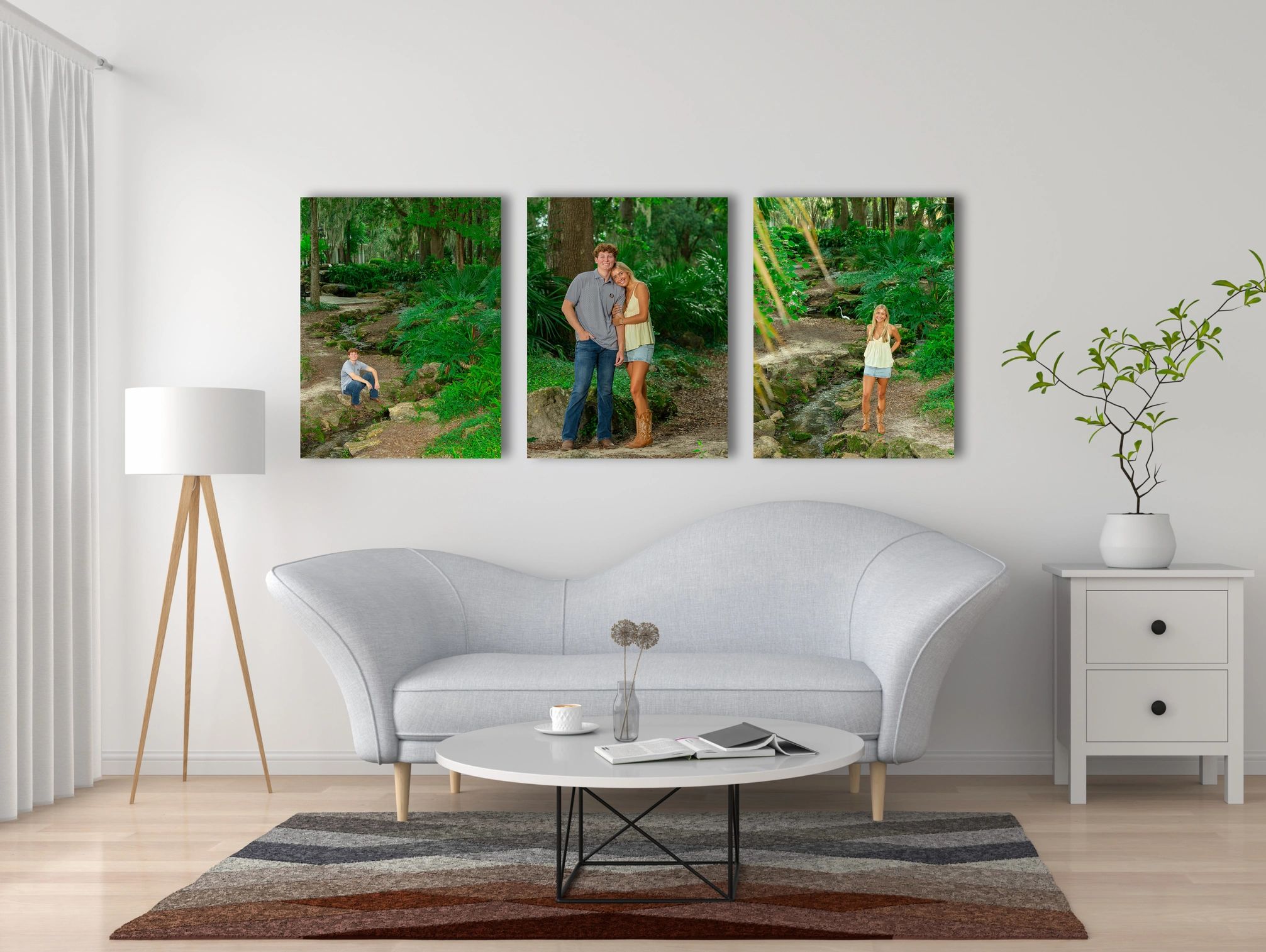 room with photos