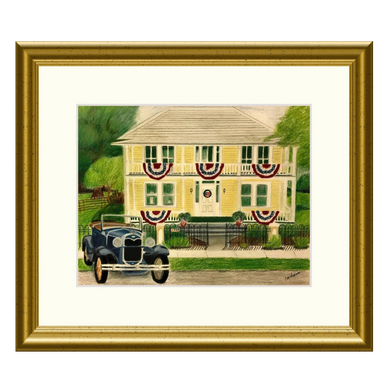 Painting of the historic Rossetter House in the Eau Gallie area of Melbourne, Florida.