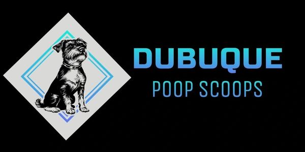 Logo for Dubuque Poop Scoops featuring a dog illustration.