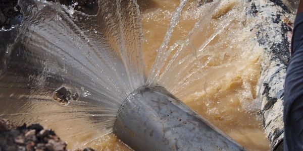 Frozen busted burst pipe