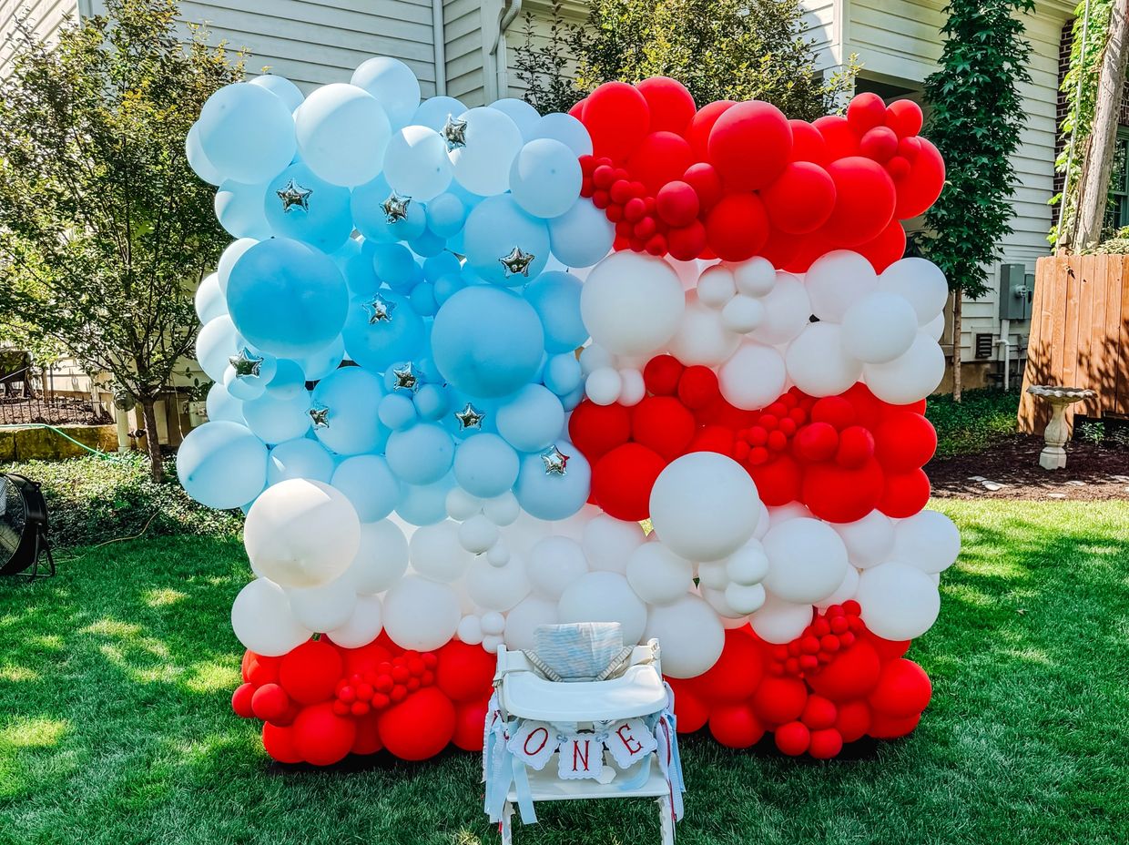 Flag Balloon Backdrop by Wild Tots LLC