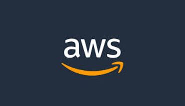 AWS logo with dark background and orange smile.