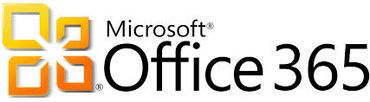 Logo of Microsoft Office 365 with distinctive orange icon and black text.