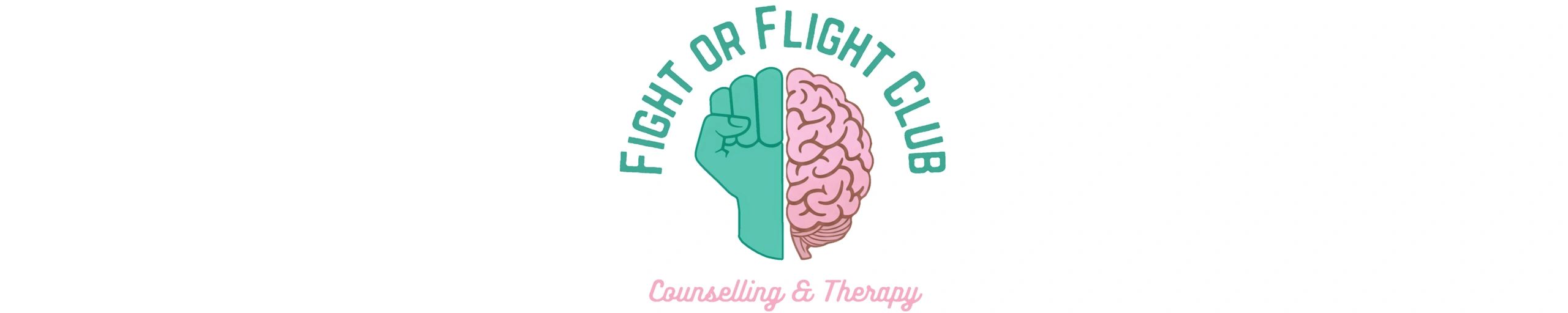 Logo combining fist and brain for counselling therapy.