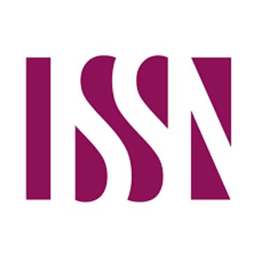 A stylized logo with the letters ISSN in bold, maroon color.