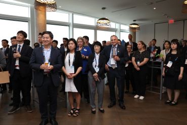 Group of professionals at a networking event.