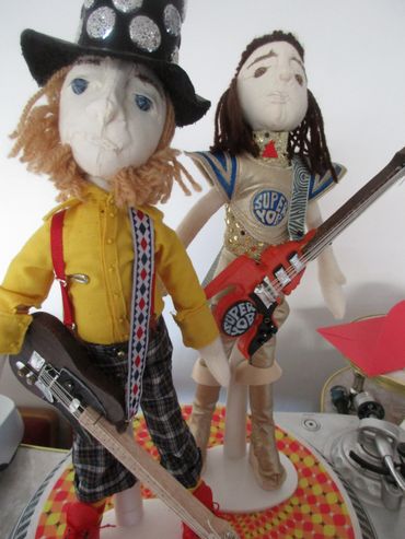 Slade Noddy Holder and Dave Hill 3D textile miniatures