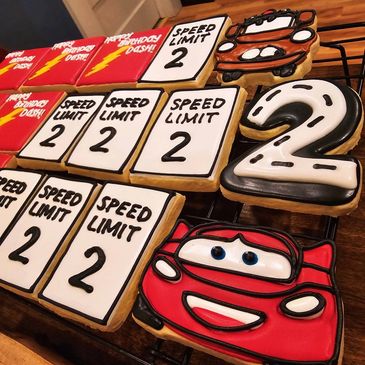 Decorated custom sugar cookies
1st birthday cookies
2nd birthday cookies
disney cookies
disney cars