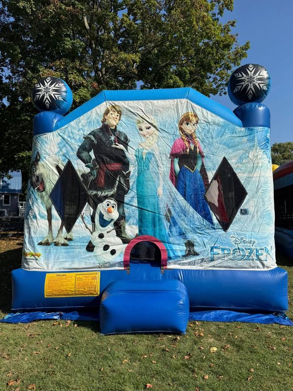 Disney Frozen movie bounce house and slide combo inflatable available to rent