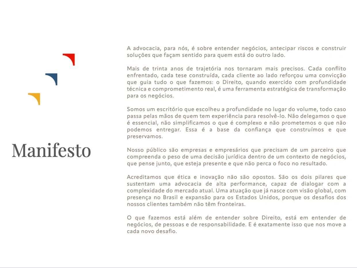 Texto de manifesto sobre advocacia e ética.