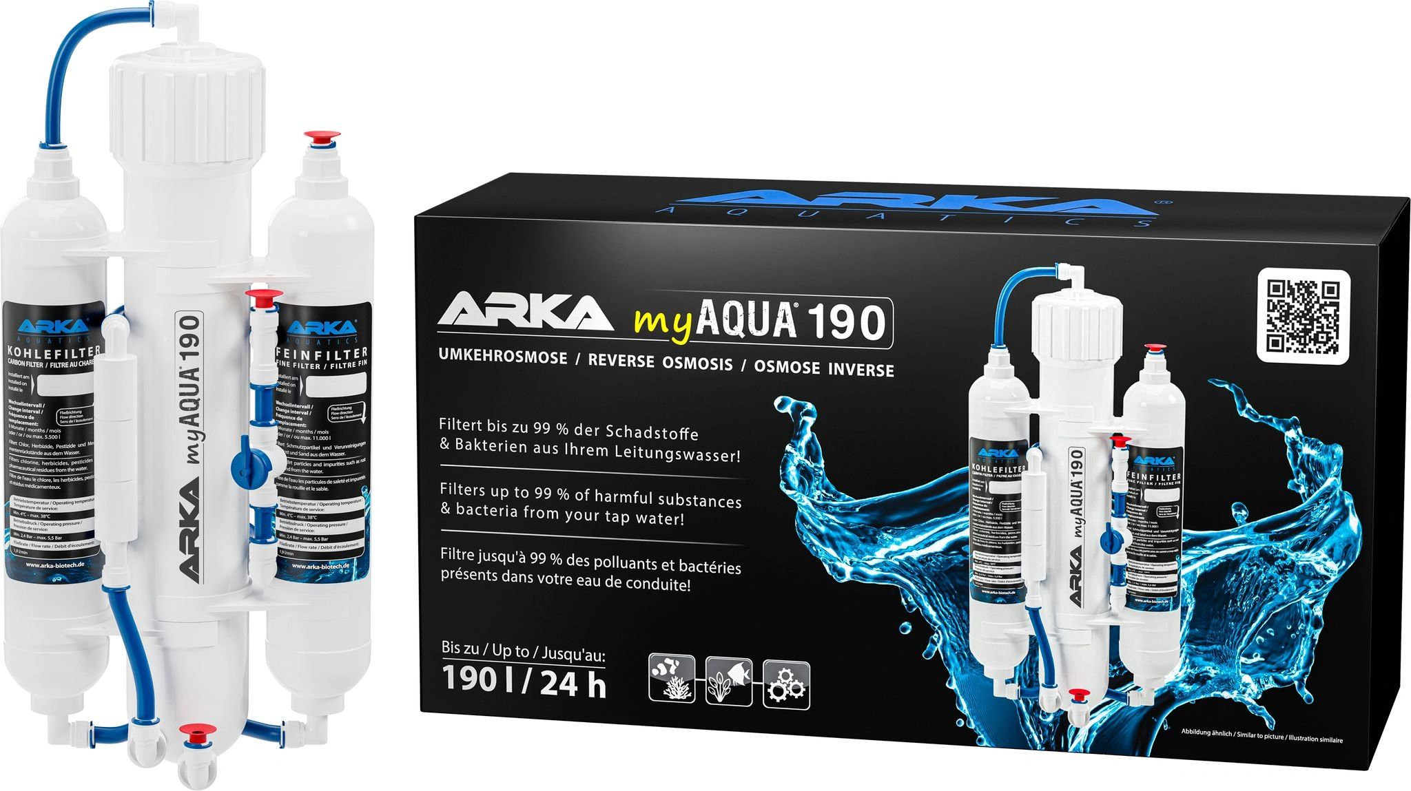 Osmosi My Aqua 190l/g- 50GPD- impianto osmosi con lavaggio membrana –  ToPlant