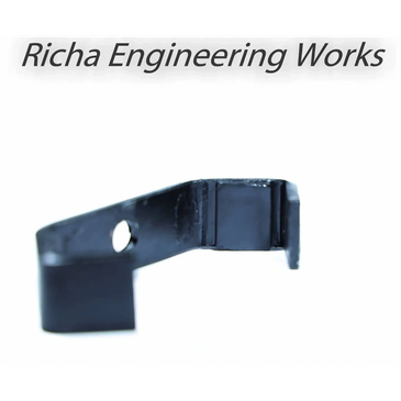 Black metal bracket with a hole, labeled Richa Engineering Works.