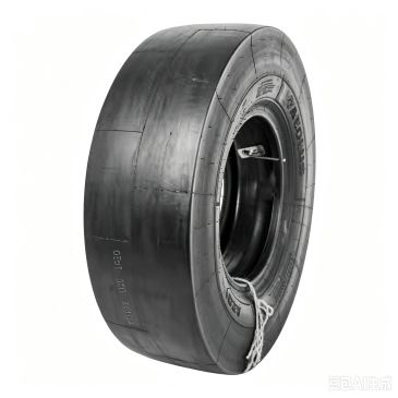 A smooth racing tire without tread.