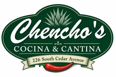 Logo for Chencho's Cocina & Cantina with address and chili pepper.