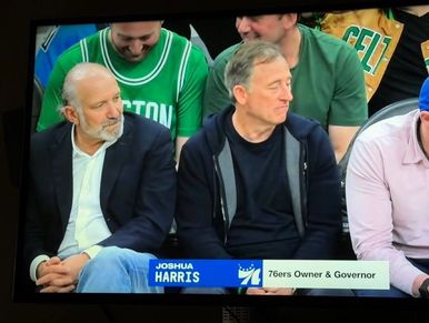 Joshua Harris, 76ers Owner and Governor, watching a game.