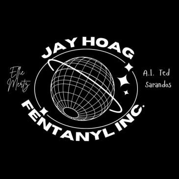 Logo with text and globe design on black background.