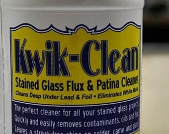 Kwik Clean Flux and Patina Cleaner for Stained Glass 16 fl oz bottle