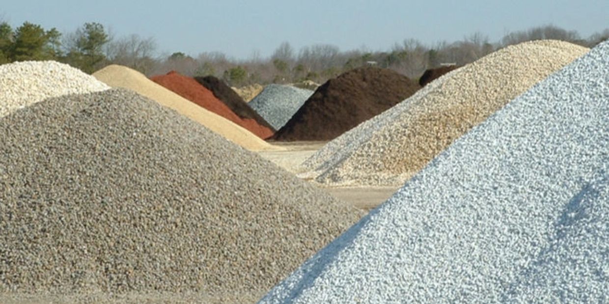 Loads of different aggregates on site