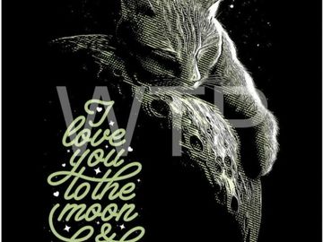 Custom Graphic T-shirt Love You To The Moon & Back Cat 