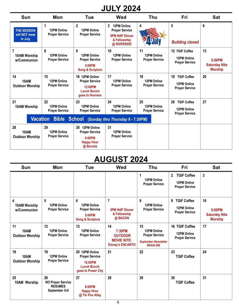 calendar-riverside-presbyterian-church-niagara-falls