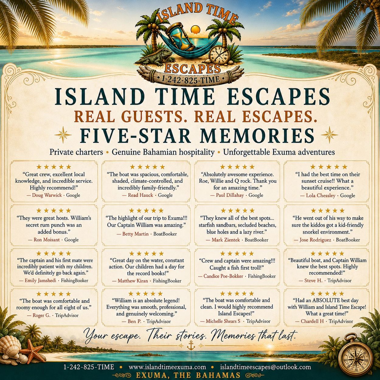 Island Time Escapes offers private charters and unforgettable Exuma adventures with five-star memories.