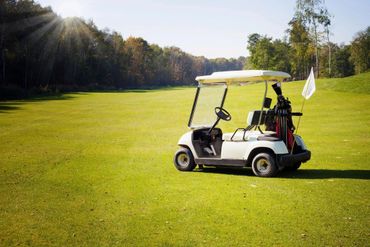 A golf cart on a field