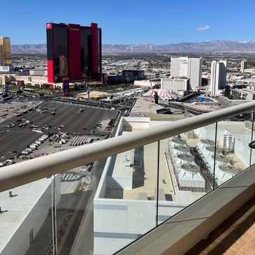 High above the Las Vegas strip from Turnberry towers.