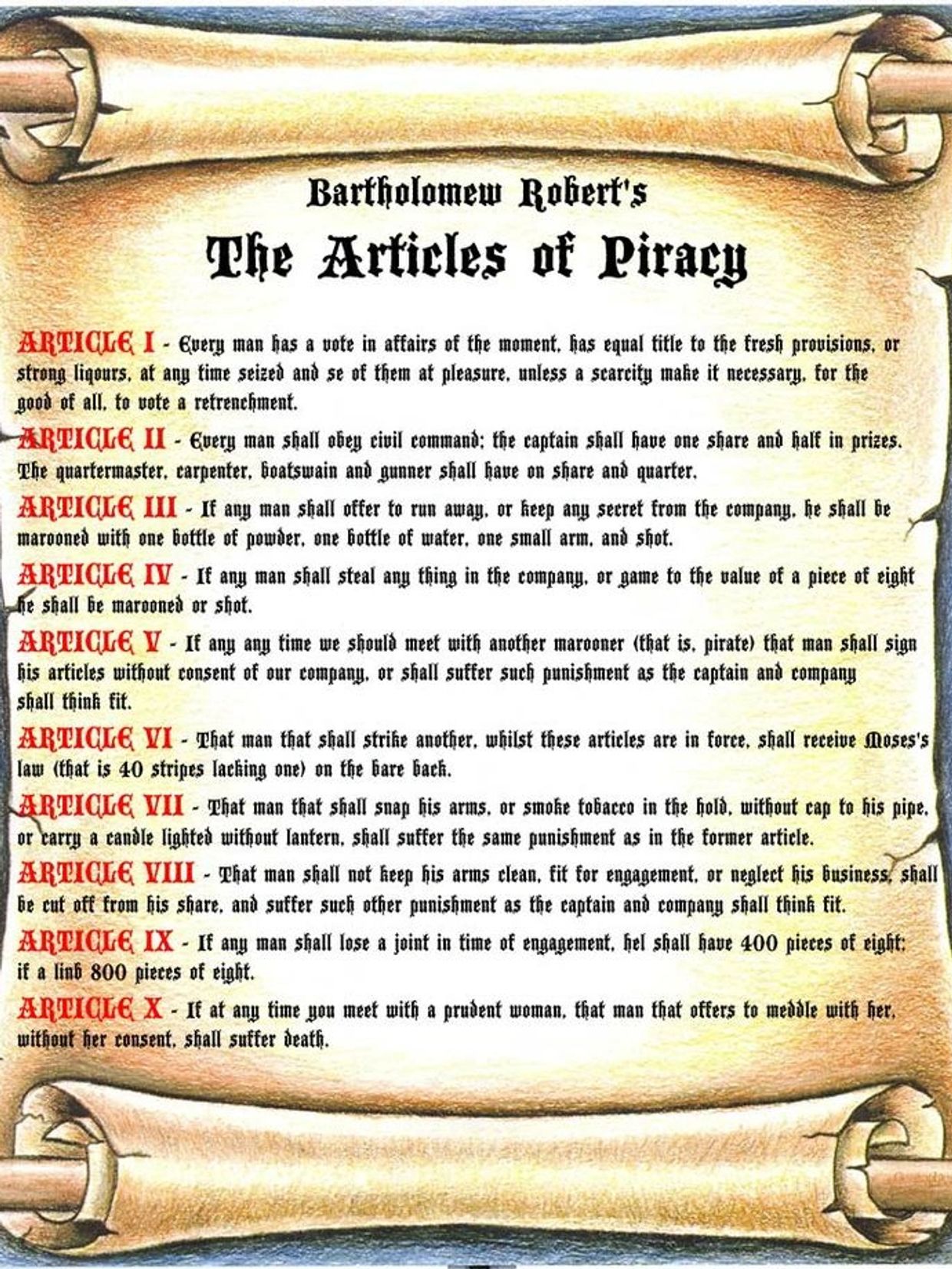 Piracy Code of Conduct, Pirates, Buccaneers, Corsairs, History, ancient mariner, adventure, fun love