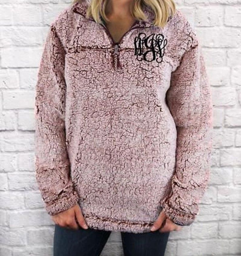 sherpa pullover monogrammed