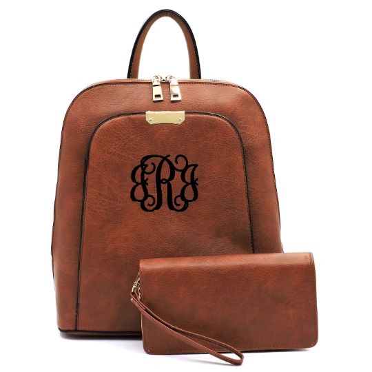 Brown Monogram Backpack Set
