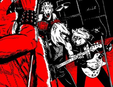 Werewolf rock band wolves heavy metal illustration Jacob Stoltz