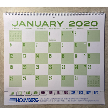 Calendar design for Holmberg Co