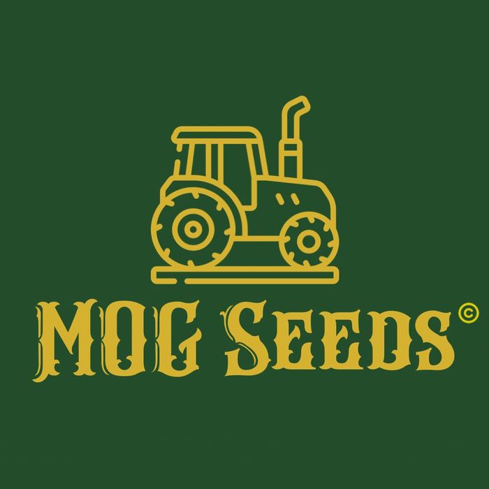 Green and Gold tractor that says MOG Seeds