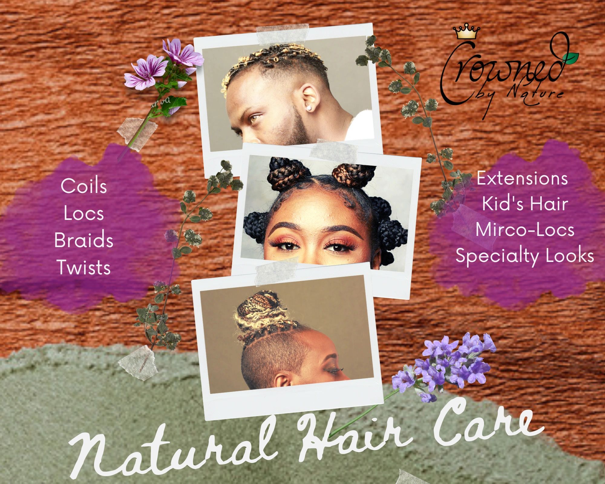 Crowned by Nature LLC 
Crowned by Nature beauty salon
natural hairstylist in austell