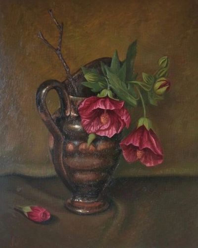 Still life painting by NZ artist Jonette Murray.

Abulition in pottery jug
AVAILABLE NOW - ON SALE