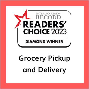 2023 Waterloo Region Record Readers' Choice Diamond Winner for Grocery Pickup and Delivery.