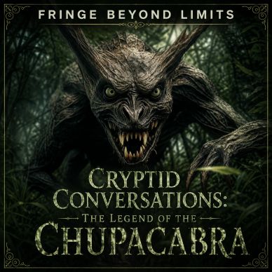 Terrifying chupacabra creature in a dark forest.