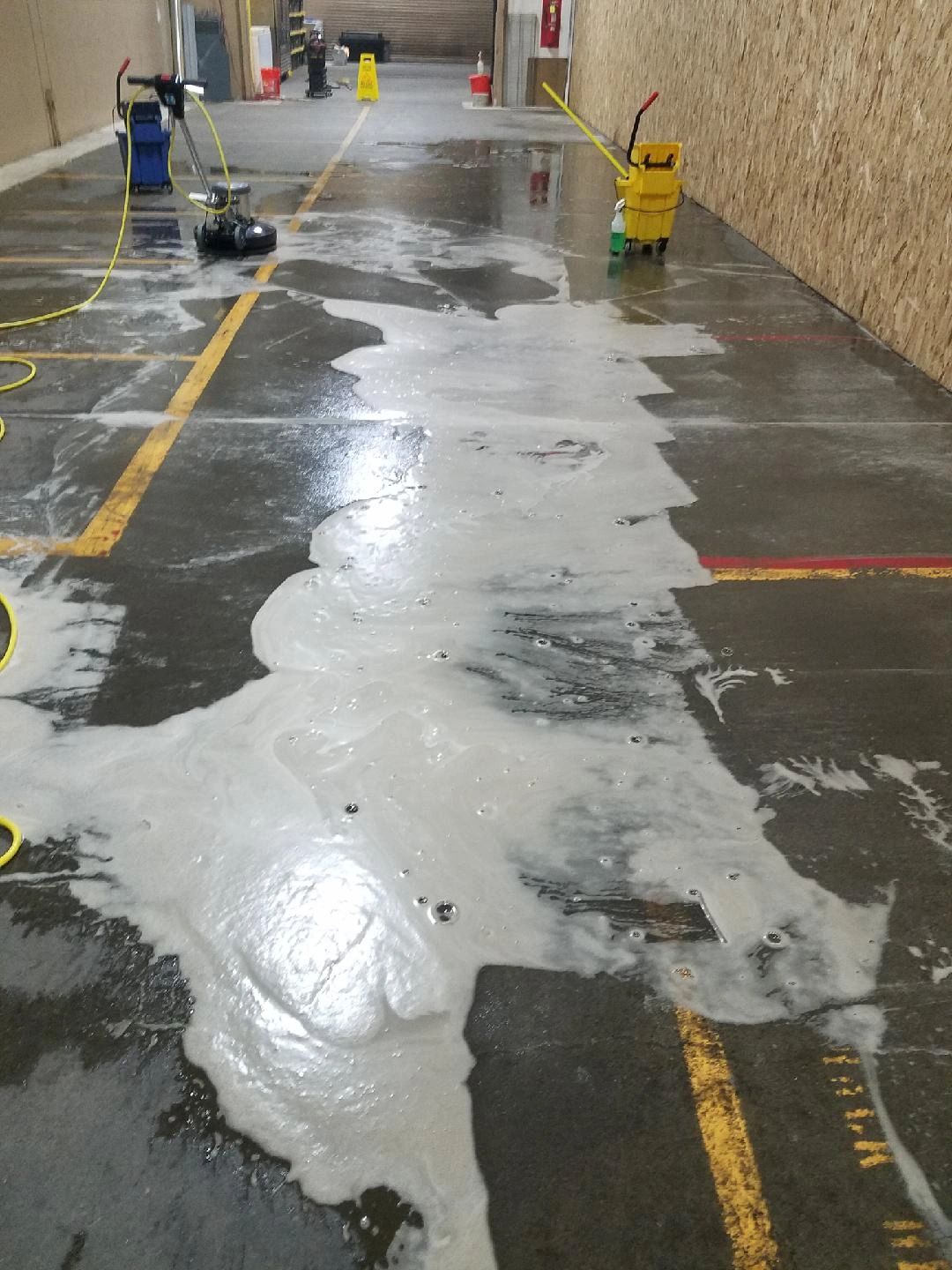 warehouse scrub floor care.