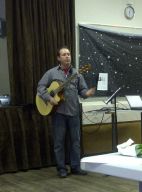 Society Director Randy Rauck addresses Climate Change Day audience about Salmon Society