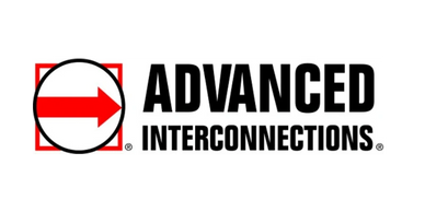 Logo of Advanced Interconnections with a red arrow and bold text.