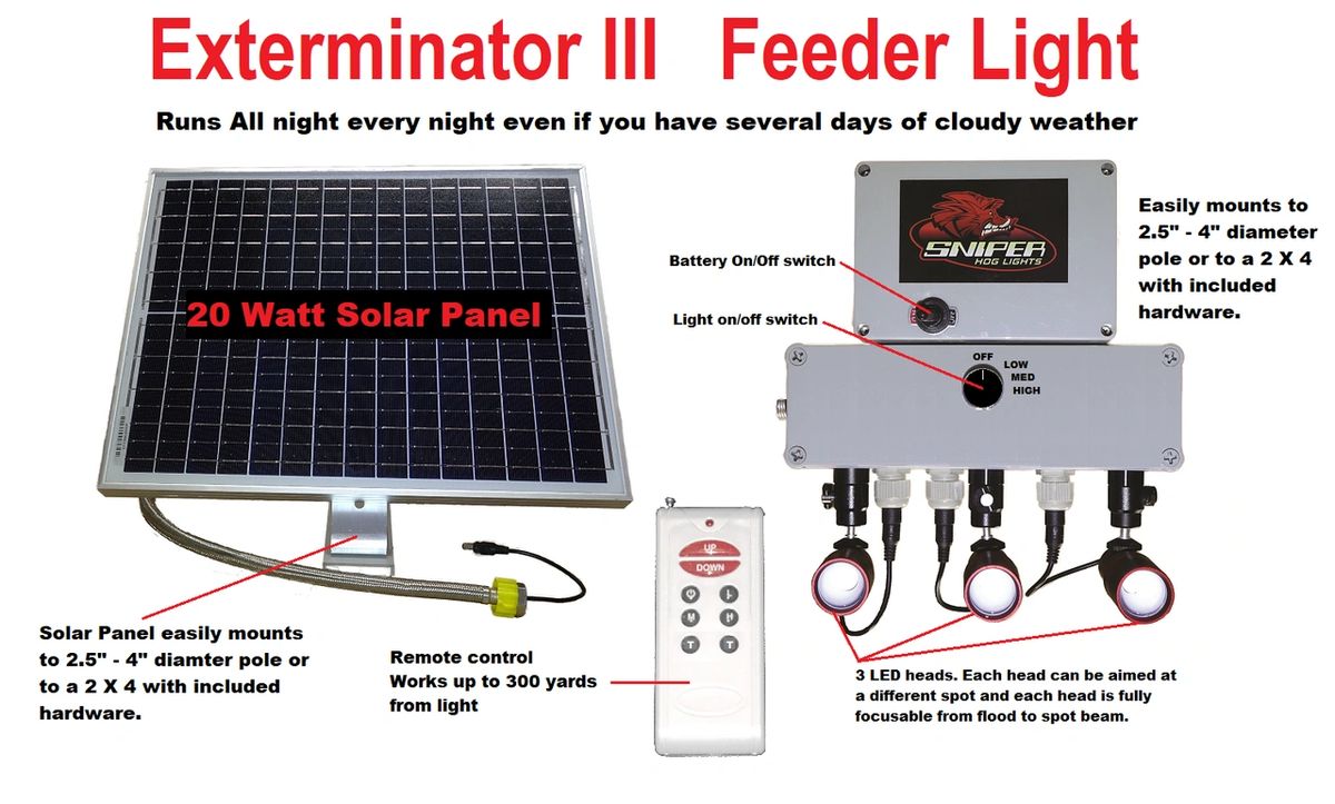 Exterminator III Feeder light with white LED's