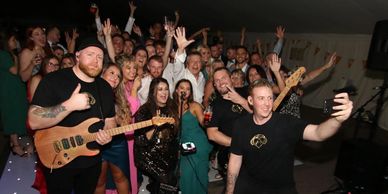 Group of party people with live entertainment hire