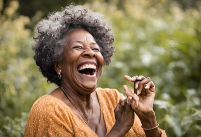 A joyful and mature Black woman