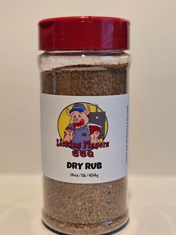 Wicky Fingers BBQ dry rub seasoning bottle.