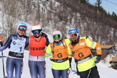 Sadie, Staci, Danelle, and Rob on the ski slope