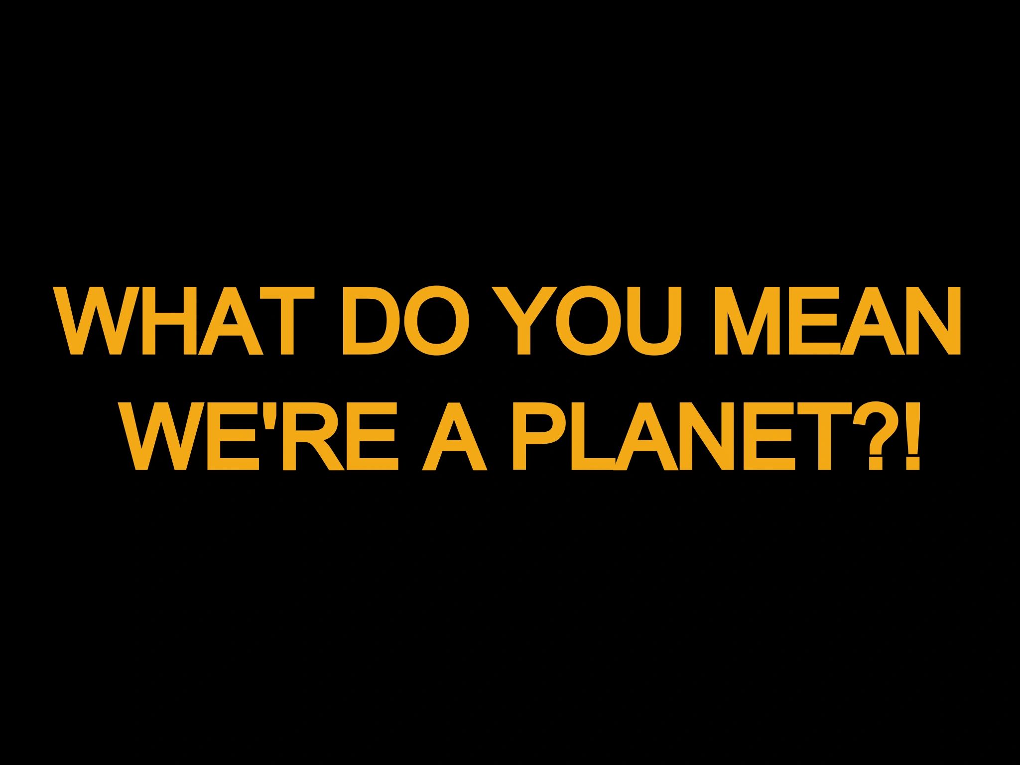 WHAT DO YOU MEAN WE'RE A