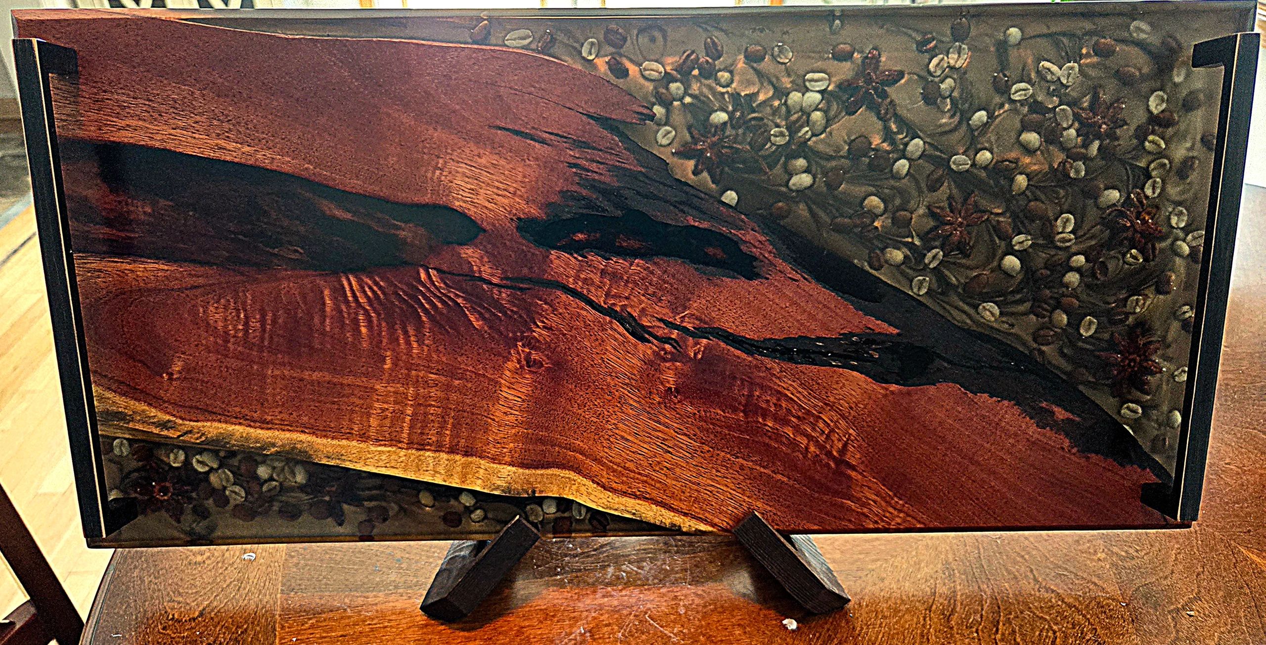 Hawaiian Kiawe wood with coffee beans (20.5" x 9.5")